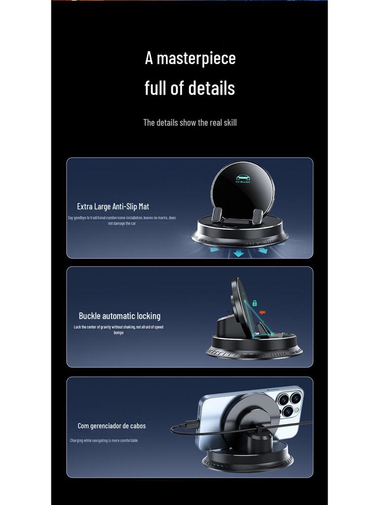 Smart Induction Multifunction Car Phone Holder - Non-slip Dashboard Mount for Navigation