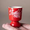 Colorful Glazed Ceramic Baijiu Cups: Creative One-Sip Toast Glasses for Home Use.