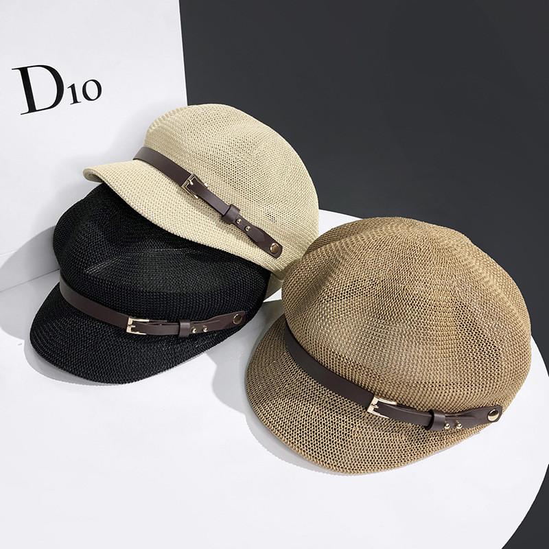Minimalist Sun Protection Bucket Hat Made Of Paper Grass For Vacation And Travel