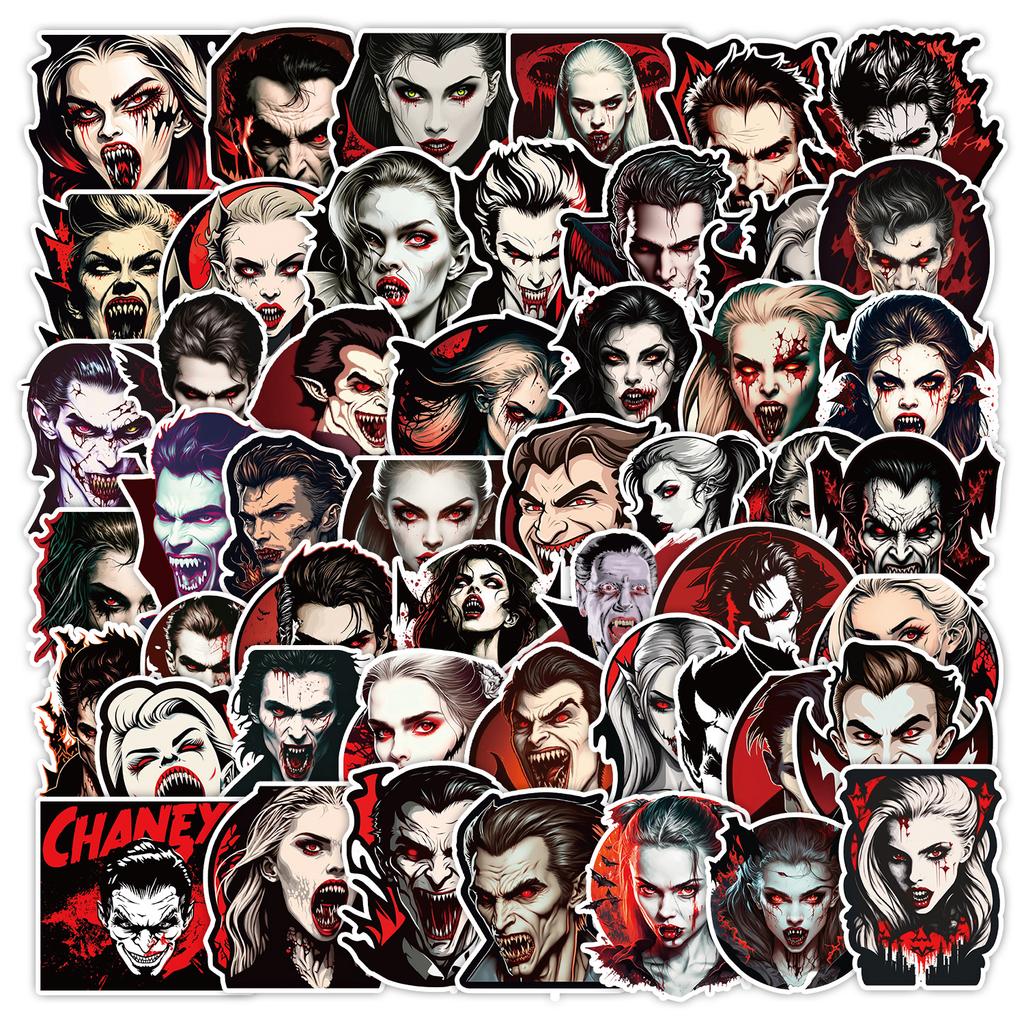 50 Non-repeat Nordic Style Vampire Stickers Mobile Suitcase Waterproof Decorative Stickers Children's Hand Account Stickers