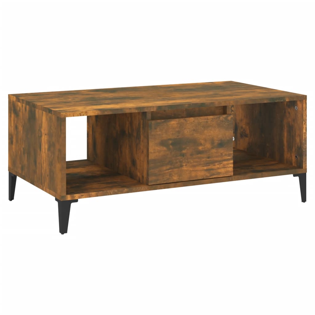 Coffee Table Smoked Oak 90x50x36.5 Cm Engineered Wood