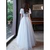Art exam evening dress skirt women's banquet temperament light luxury niche high-end high-end sense vocal bridesmaids annual meeting host blue