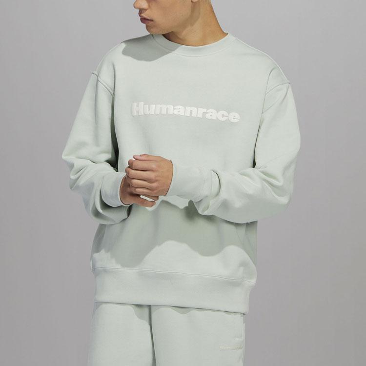 Adidas Originals Trefoil x Pharrell Williams Logo Crew Neck Sweatshirt Unisex Tops Green HS4829