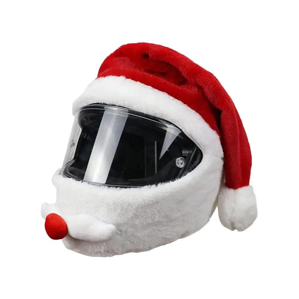 

Motorcycle Helmet Cover Christmas Santa Motorcycle Hat Helmet Decoration Cover Cycling Cap Cover Racing Helmet RV Safe A0M3