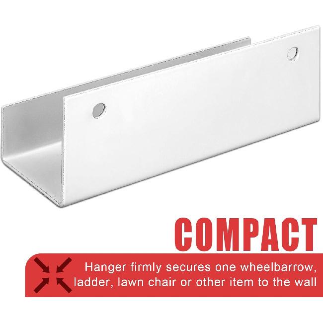 Blulu 4 Pieces Wall Mount Ladder Wall Wheelbarrow Hanger Steel Garage Storage Hook Wheelbarrow Hanger Heavy Duty Garage Storage Organizer for Hang