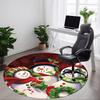 1pc Snowman Trio Decoration Carpet for Office Non-Slip, Round Carpet, Soft & Comfortable, Carpet for Office, Lightweight Round Floor Mat