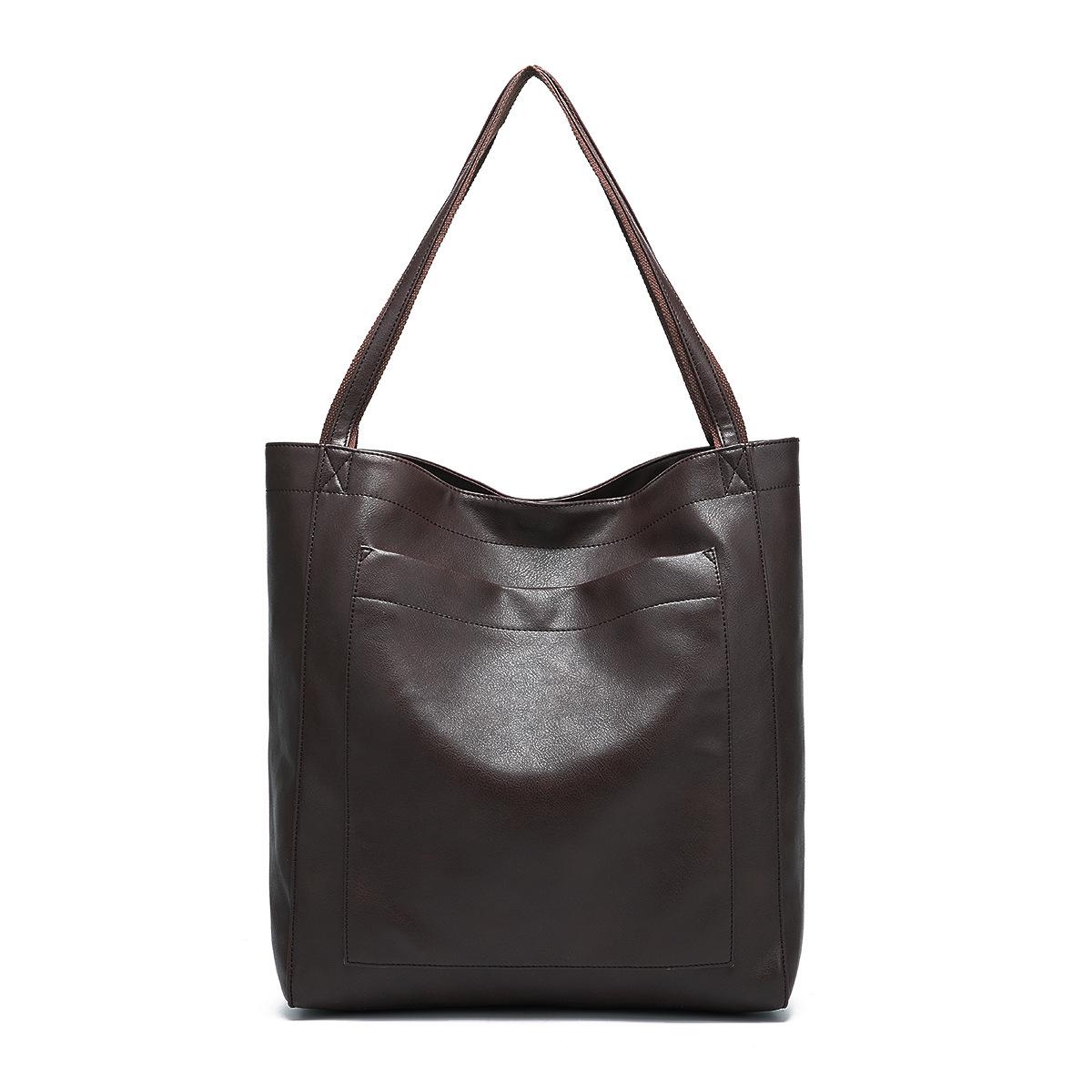 

Pocket Women s Soft Leather Handheld Single Shoulder Retro Oil Wax Leather Large Capacity Fashion New Style Bag