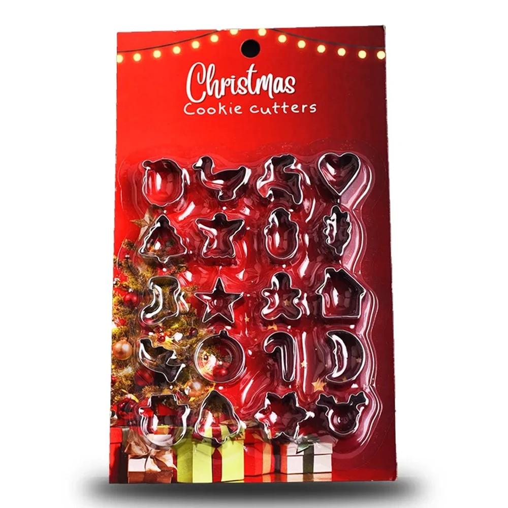 

Набір різаків для різдвяного печива з нержавіючої сталі Міні-форма для випічки Зірка, Серце, Будиночок, Форми ялинки для випічки Кондитерські інструменти