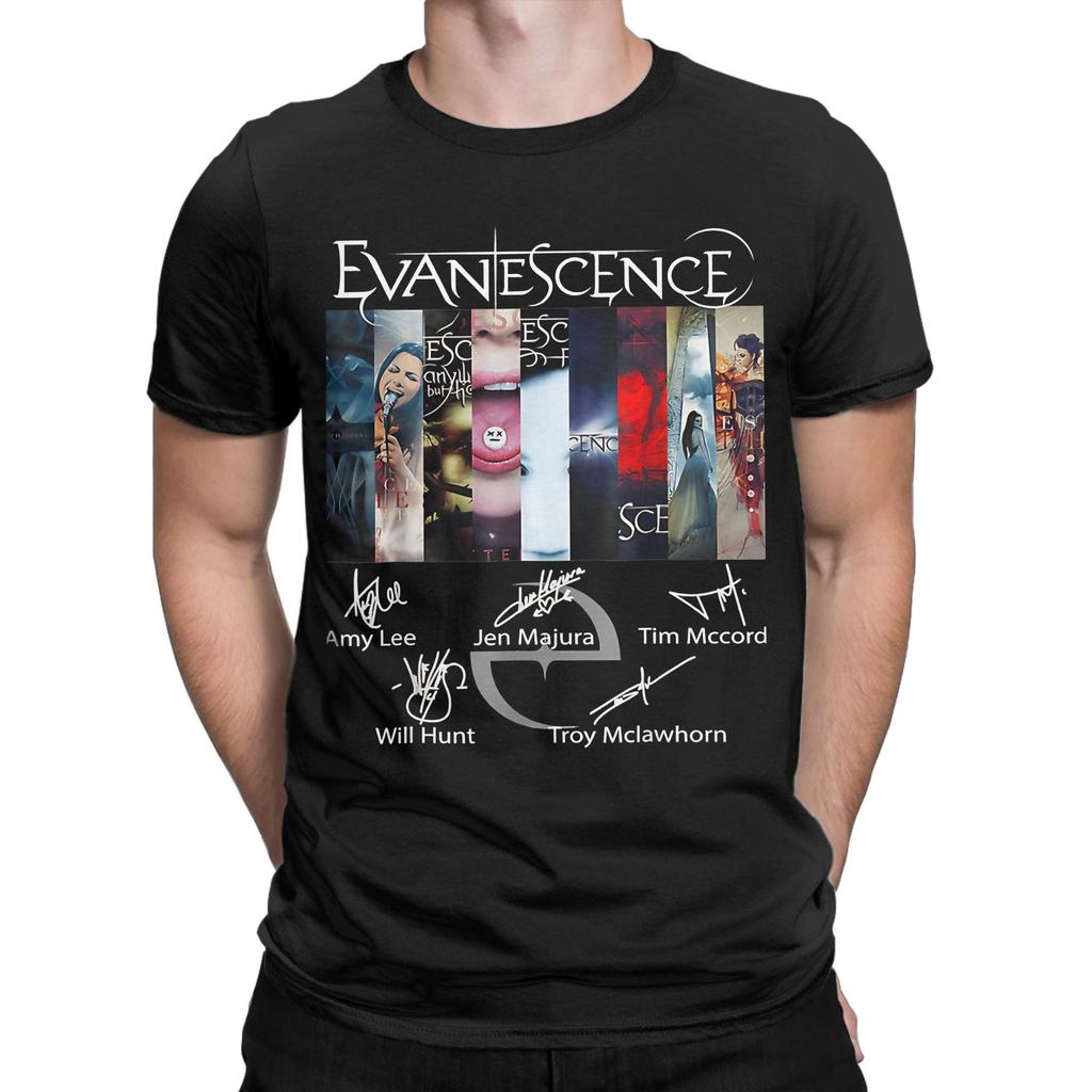 Donkere Grunge muziek Grappige Grafische 100% Katoenen T-shirt Amy Lee Evanescence Tops T-shirts Voor Mannen