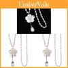 Pearl Necklace For Women Long Floral Pendant With Shell Material For Fashion Jewelry