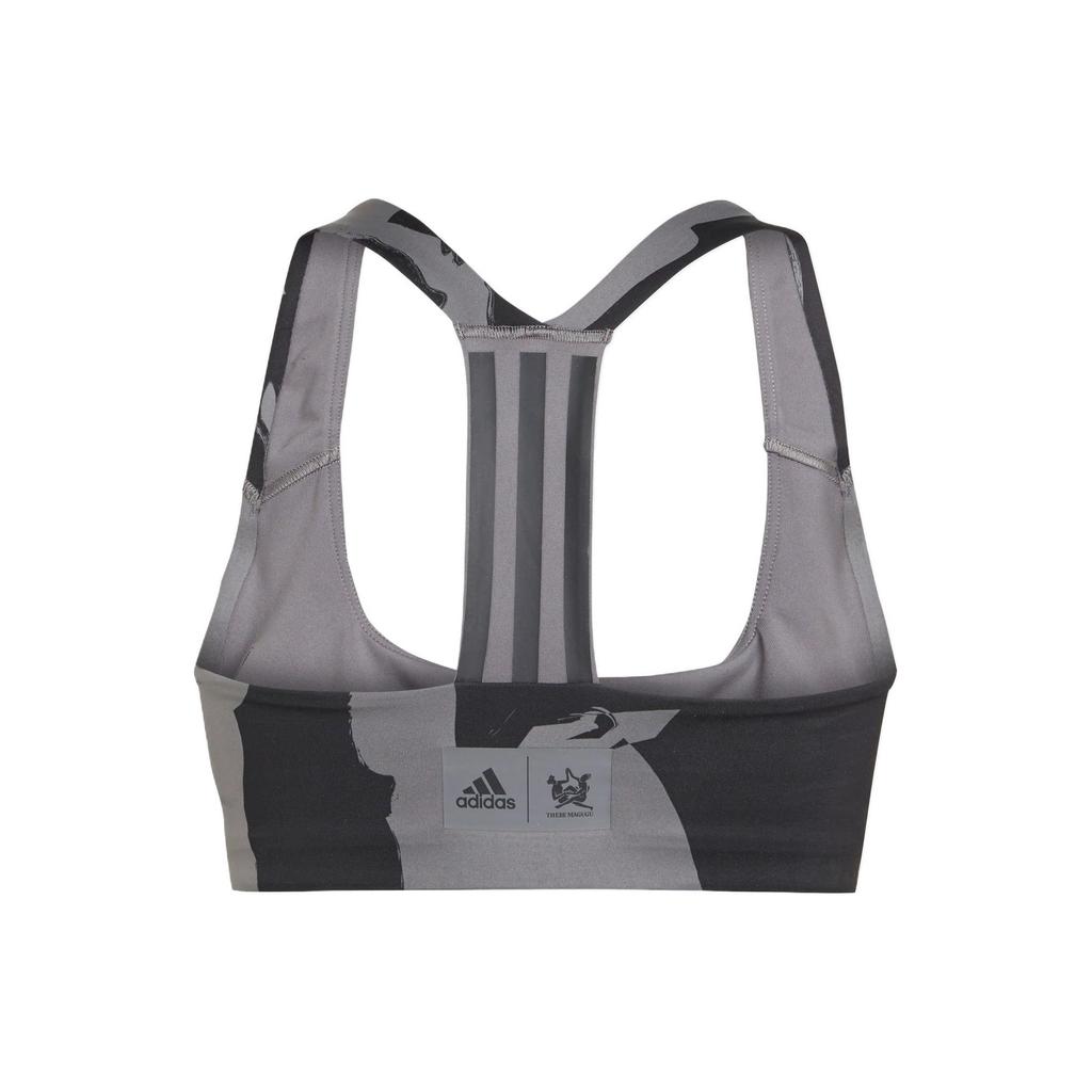 Adidas Thebe Magugu Training Classic Three Stripes Fixed Strap Sports Bra Women Underwear Gray HN7866