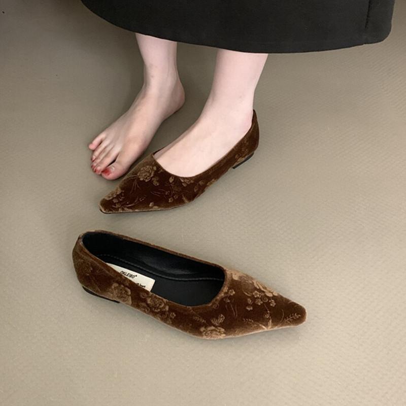 Fashion Bailamos Brand Women Flats Fashion Point Toe Shallow Slip On Ballerinas Shoes Soft Flat Heel Dress Ballet Shoes Mujer