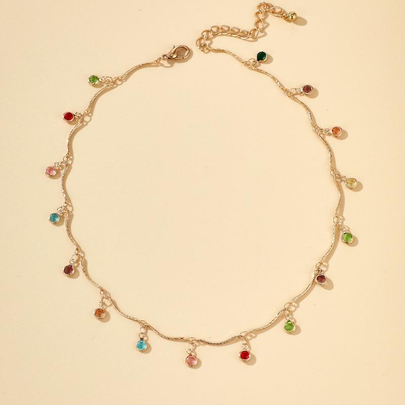 Bohemia Double Layer Daisy Clavicle Chain Necklace for Women Colorful Flower Starfish Pendant Metal Chain Choker Party Jewelry