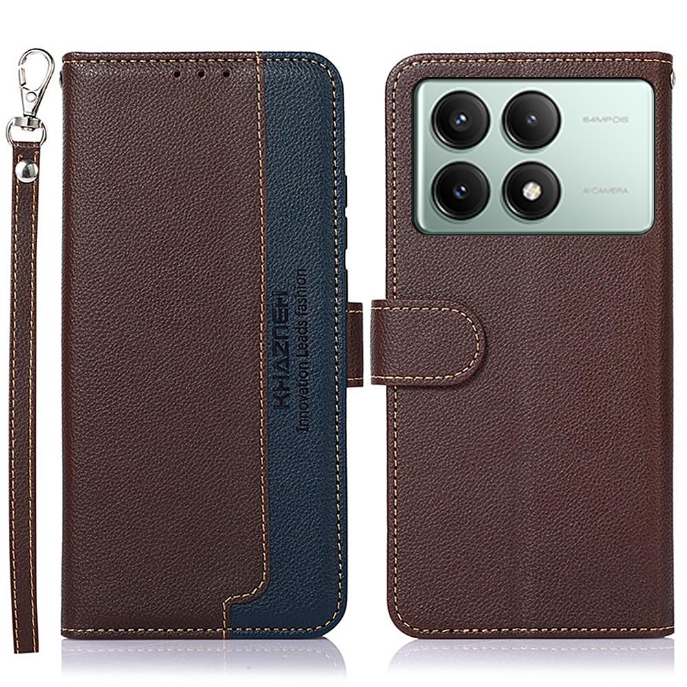 

KHAZNEH For Xiaomi Redmi K70E 5G/Poco X6 Pro 5G Case Magnetic RFID Blocking Phone Stand Cover D
