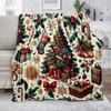 Festive Christmas Tree Design Soft Microfiber Throw Blanket Cozy for Bed Sofa Camping Picnic Winter Holiday Decor