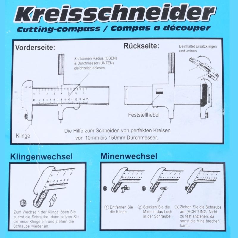 Adjustable Circular Cutting Tool Compass Circular Cutter Dia 2cm-15cm Circular Circle Rotary Compass Cutter