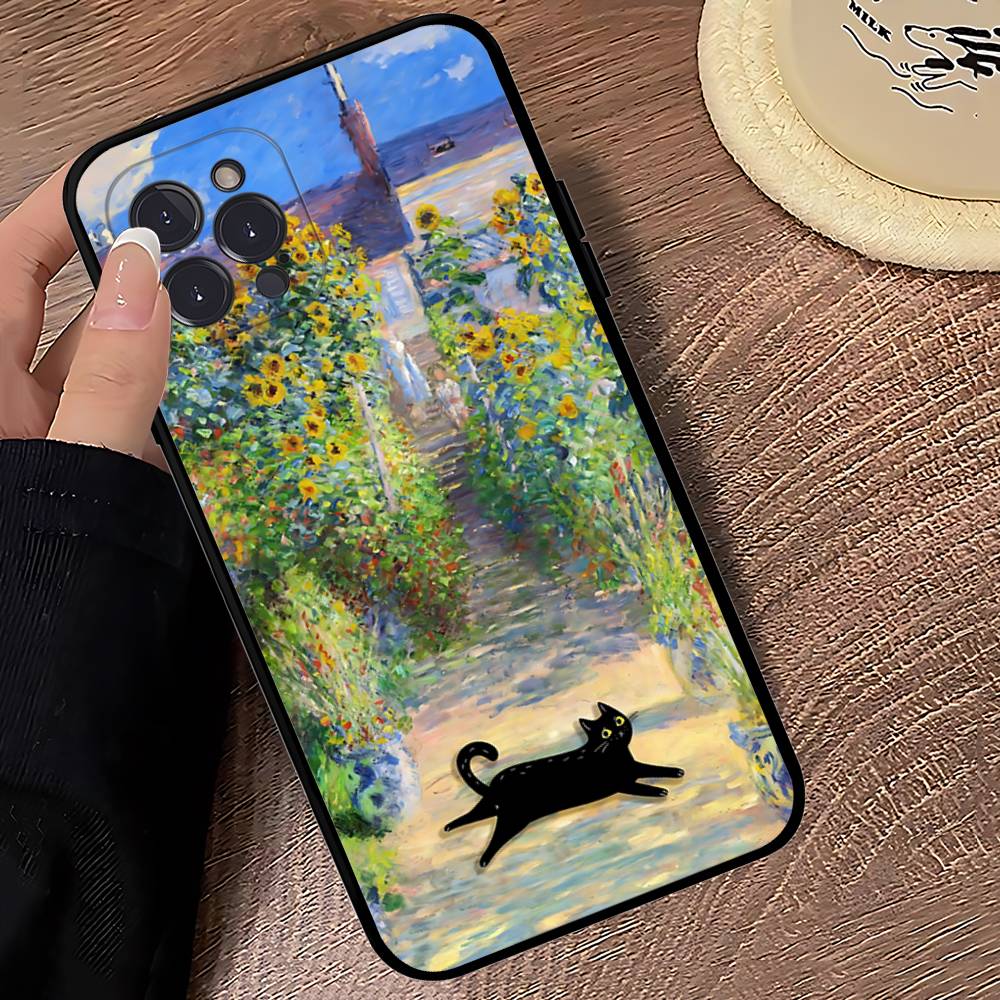 Funny Cats Van Gogh Phone Case For IPhone 16 17 Air 15 14 13 12 11 Pro Max 16E Plus Fundas