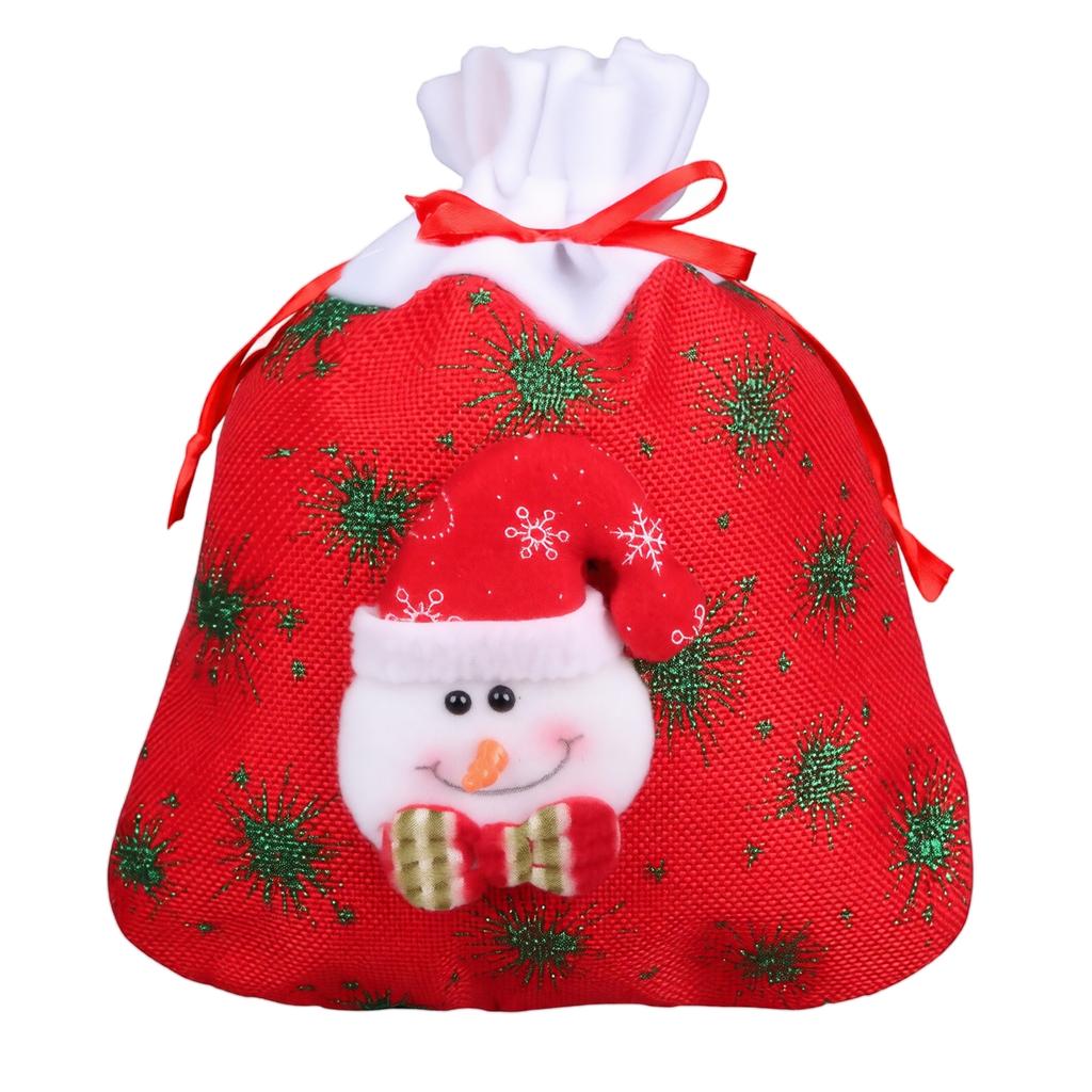Christmas Candy Bags with Santa Snowman Designs - Party Gift Bags for Kids, No Handle