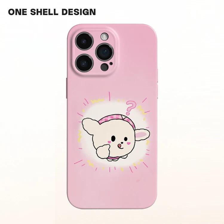 

Cute Couple Matching Phone Case, Kawaii Dog & Bear Confused Face Shockproof Protective Cover for iPhone XIAOMI 17 Ultra різнокольоровий