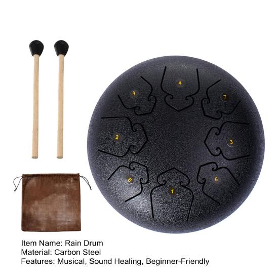 Steel Tongue Drum 45753 Inch 45878 Tone Rain Drum for Outside Garden Sound Healing Musical Instruments for Adults Mini