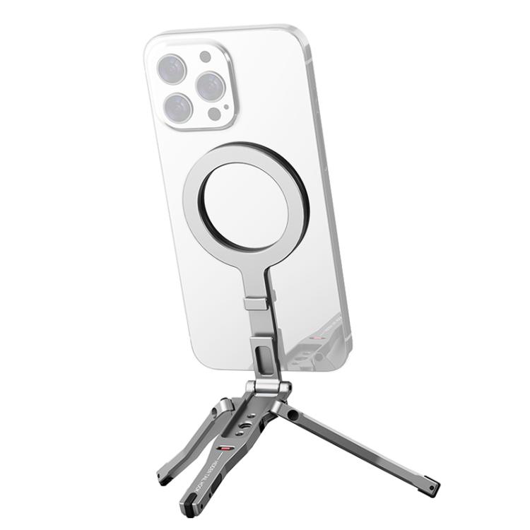 

PULUZ Foldable MagSafe Magnet Tripod Desk Phone Mount Handle Bracket (Grey) темно серый