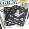 Black & White Minimalist A5 Crystal Glass-Textured Lined Notebook