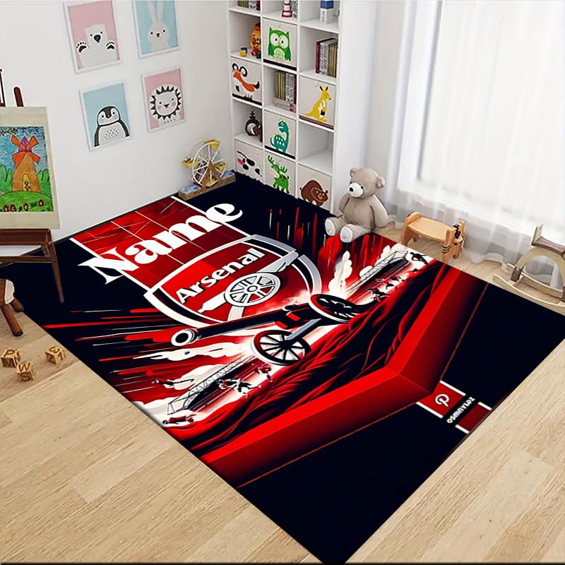 Custom Name "Thunderstorm Arsenal Crest" Carpet Rug Customizable Soft Washable Anti-Slip Home Living Room Sofa Mats Personalized Rug. 0909422