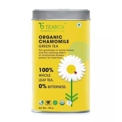 Green Tea with Chamomile (100 G), Organic Chamomile Green Tea Teabox