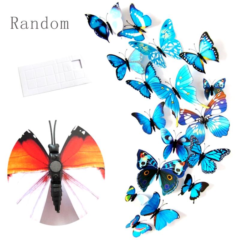 

12 шт. 3D-эффект бабочки наклейка магнитная DIY наклейки на стену холодильника ПВХ современное искусство наклейка украшение дома креативный подарок ZYF