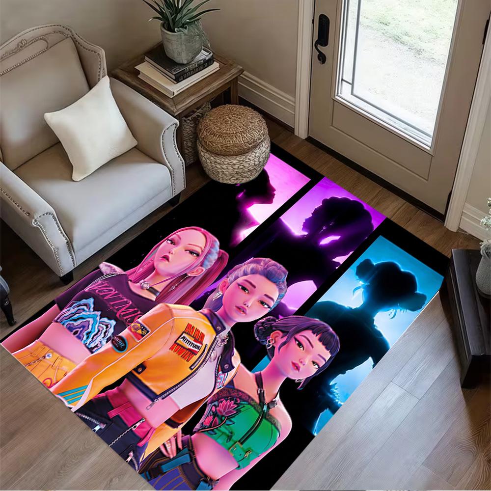 Colorful Fashion Friends Floor Rug Office Rug Perfect for Balcony Kitchen Game Room Hallway Antislip Carpet Anime Office Decor Gift for Festivals