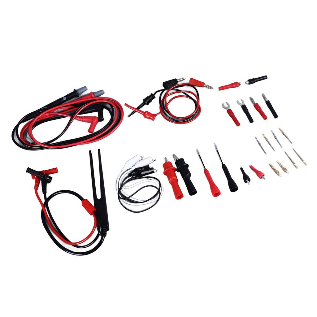 27Pcs Multimeter Test Set Electrical Hook Probes Multifunctional Replaceable Kit 10A with 1mm 2mm
