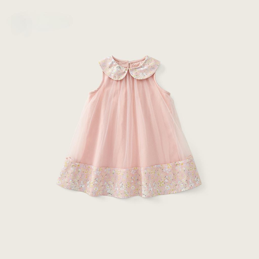 Sweet Sleeveless Princess Dress for Infant Girls Mesh Splicing Tutu Dress Casual Daily Party Baby Girl Mesh Princess Dress