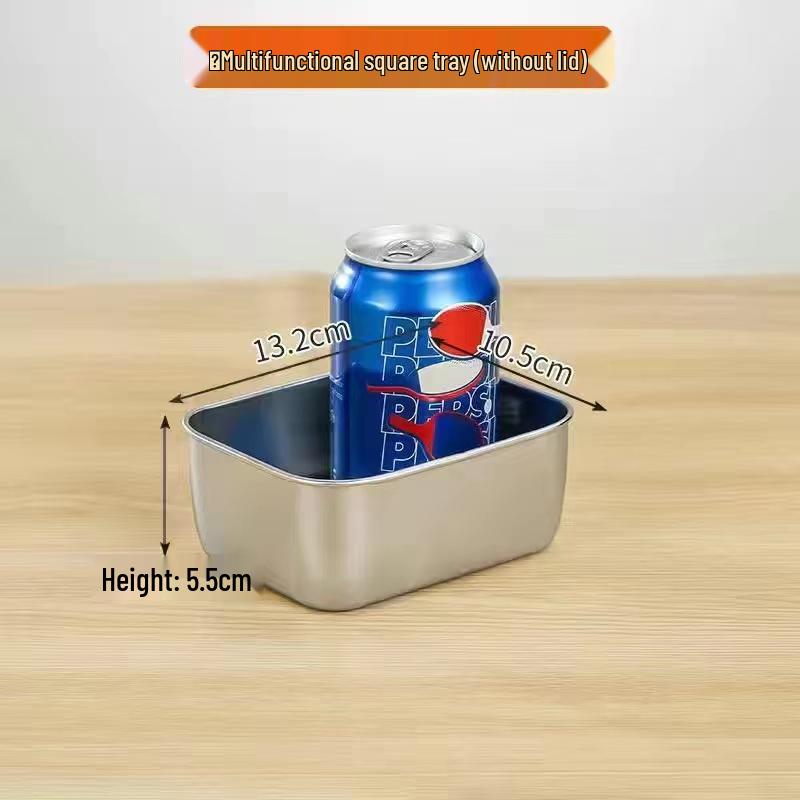 

Thickened 316 Stainless Steel Food-Grade Square Plate for Cold Dishes, Steamed Cakes, and Multi-Purpose Use. 26x20x5.5 cm