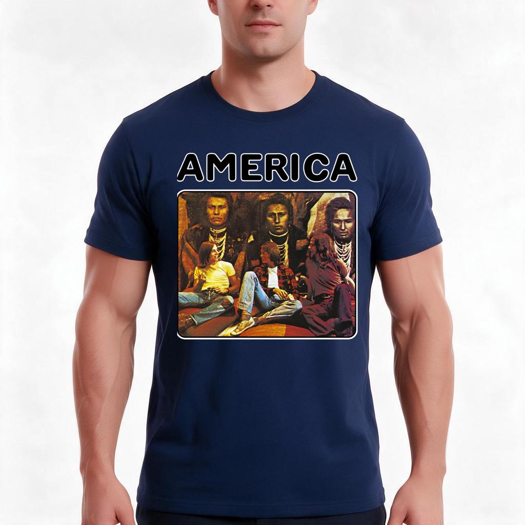 Retro America Band Rock Gift For Fans TShirt Summer Casual Cotton Tee Oversized Streetwear Tops Vintage Graphic Print