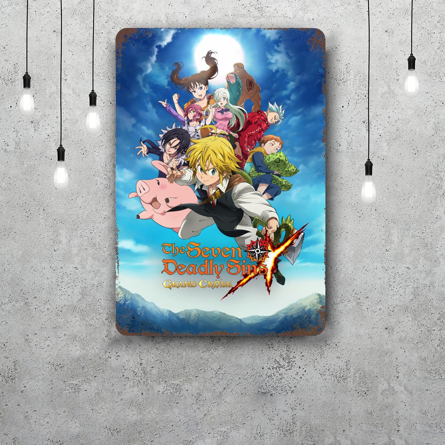 

seven deadly sins Funny Bar Metal Sign Retro Plaque Sign Alcohol Drinker Pub Club Man Cave Kitchen Wall Decoration 20x30cm（7.8x11.8inch）