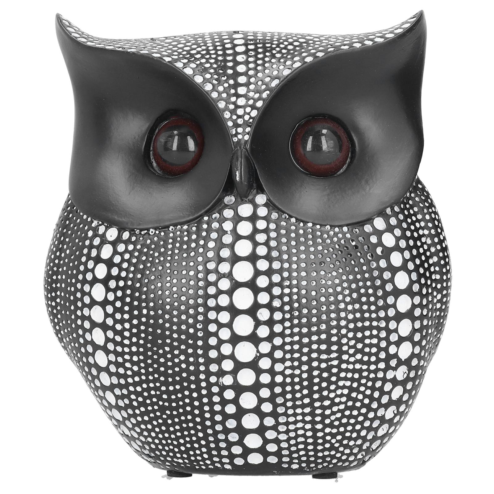 

Статуя совы инновационная скульптура животного из смолы орнамент художественные поделки для украшения рабочего стола BS1027 белый