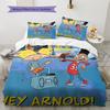 Hey Arnold Pattern Bedding Home Decoration Birthday Gift (1 * duvet cover + 2 * pillowcase, without core)