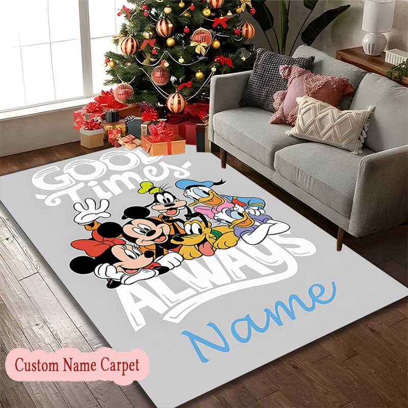 1pc Custom Name or Text Area Carpet, Good Night Winnie Pooh Cozy Dreams Printed Chair Rug for Living Room Kitchen Game Room Use