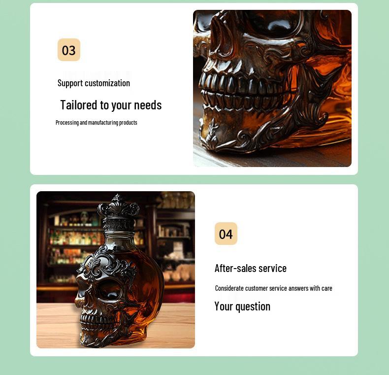 Decantador de Whisky Calavera - Diseño Único de Botella de Vidrio