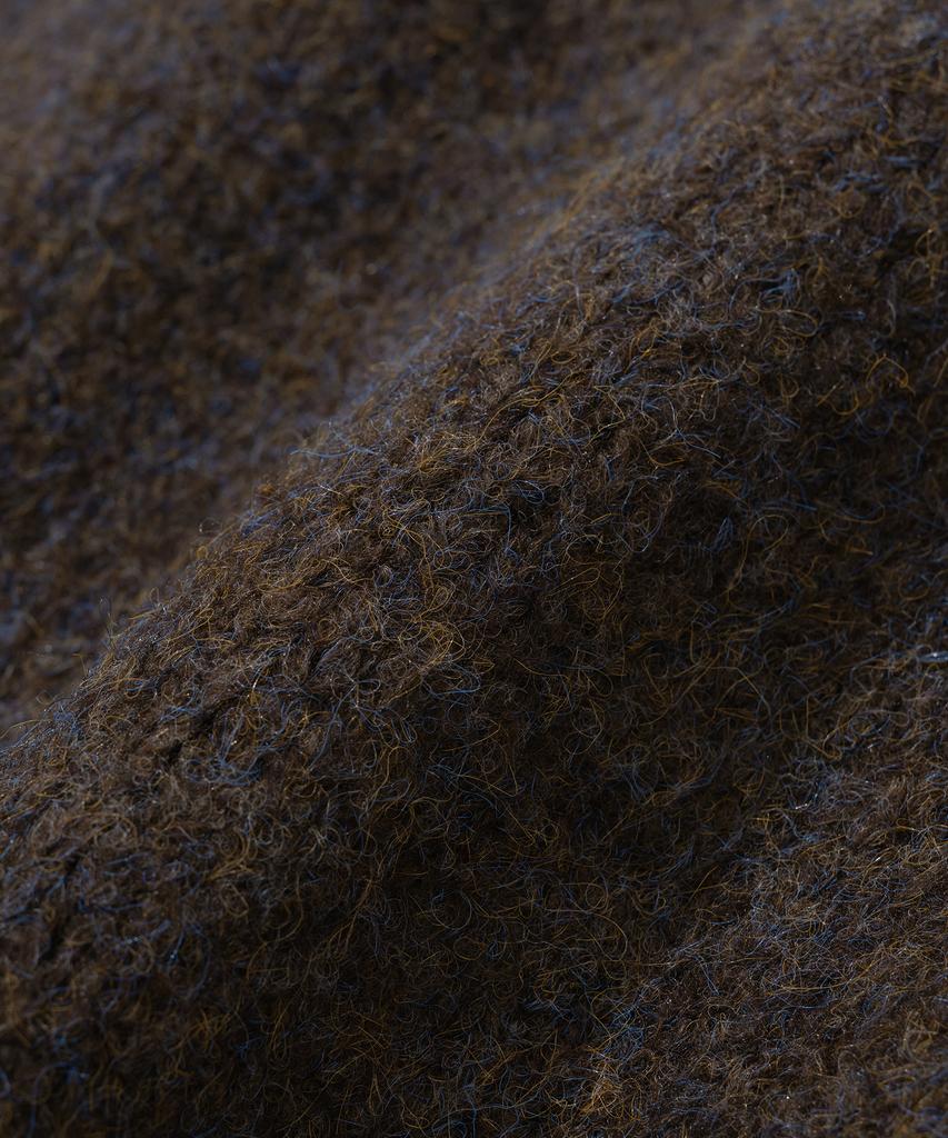 KNITTED Boucle Turtleneck Knit Brown