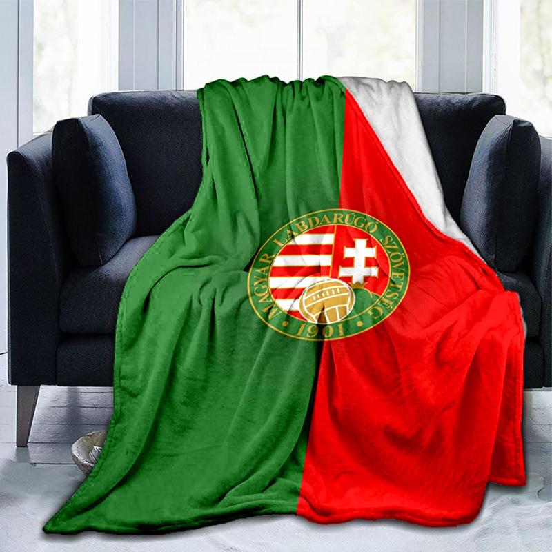 Ungarisches Fußball-Emblem-Decke Geeignet für Sofas, Betten, Büros und Camping - Perfektes Geschenk für Halloween Weihnachten