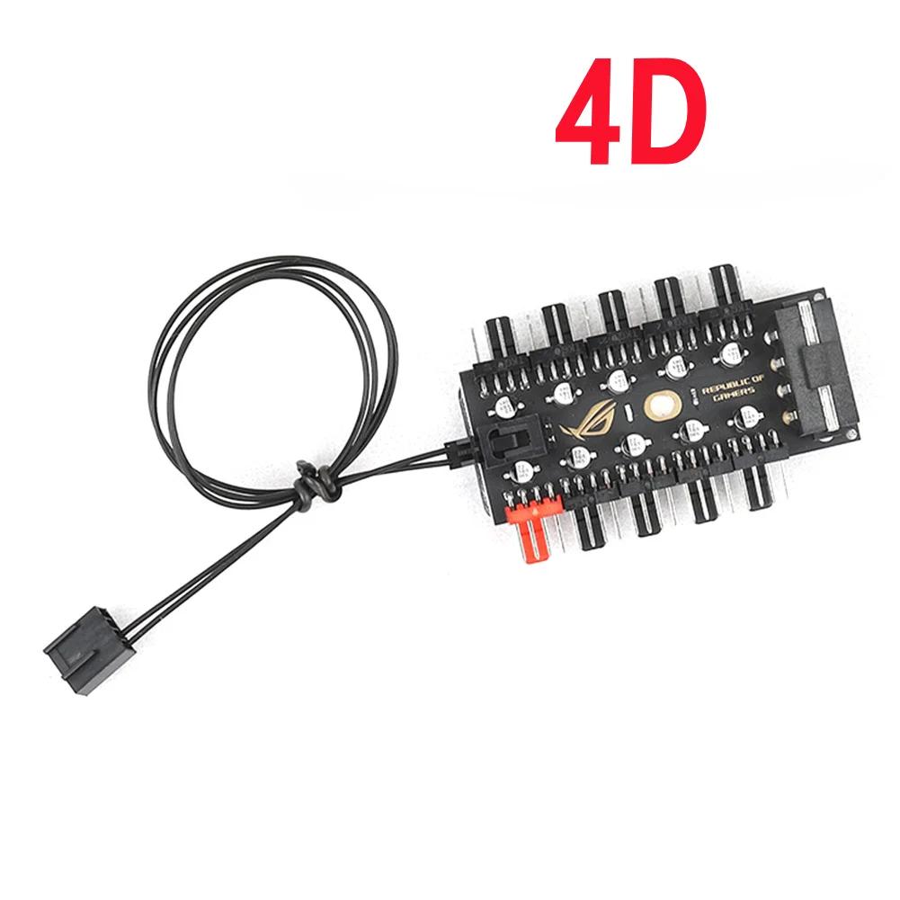 4 Pin PWM Fan HUB Splitter Chassis Cooler Fan PC Strip Control Adapter Socket Temperature Controller Board