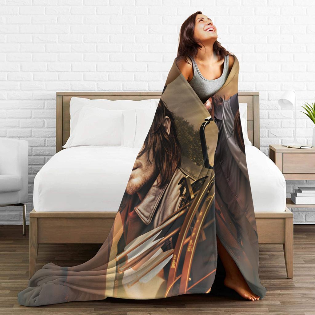 Daryls Dixon The Walking Dead Blanket Quality Warm Soft Throw Blanket Winter Students Couch Bed Pattern Bedspread