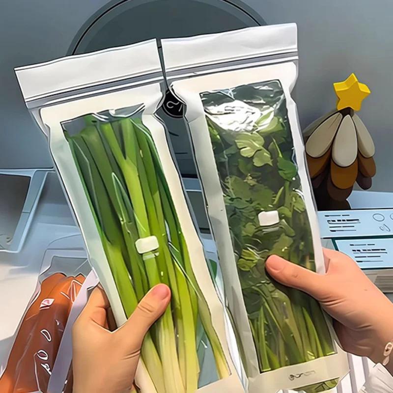 30/60PCS Fruits Vegetables Fresh-keep Bags Reusable Refrigerator Storage Thickened Leakproof Containers Kitchen Sealed Packaging Supplies