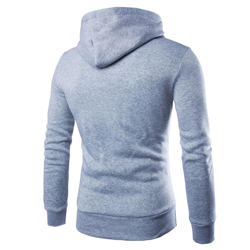 Men  Long Sleeve Patchwork Hoodie Hooded Sweatshirt Top Tee Outwear Blouse