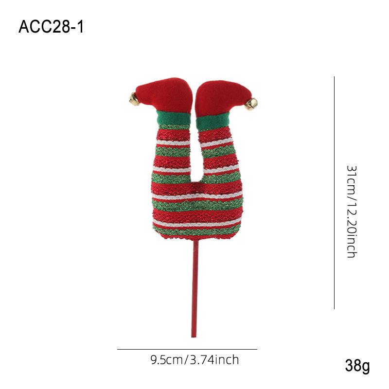Christmas elf leg cuttings hook boots plush toy wrap around spring plastic doll Christmas party decoration