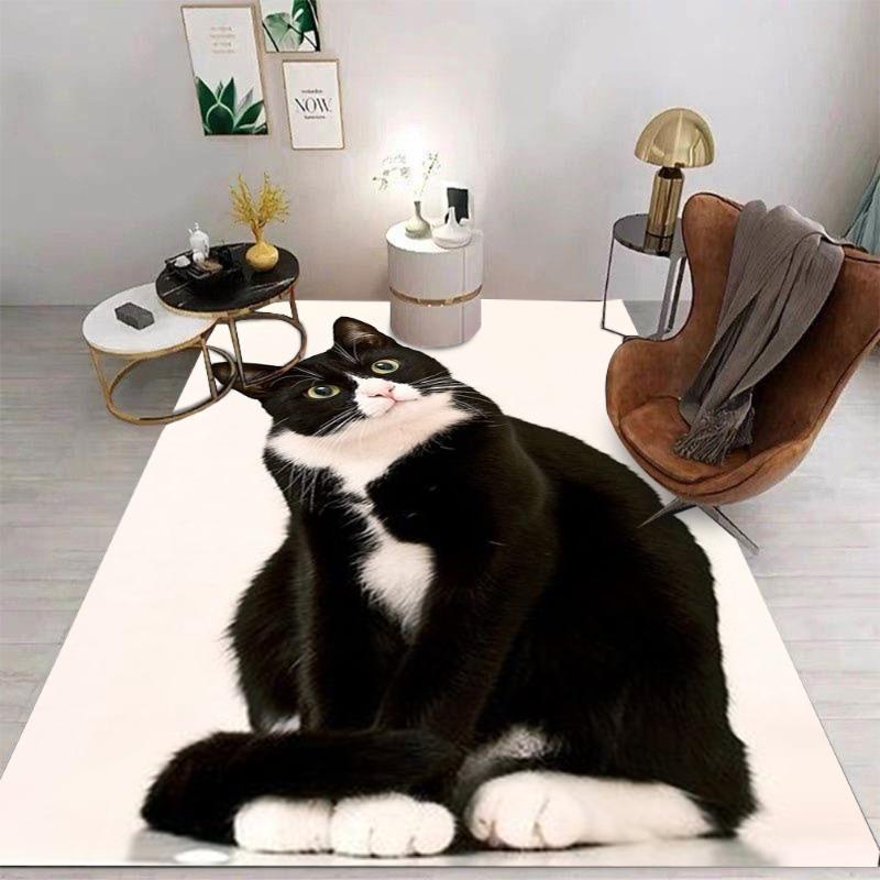 Cute Kawaii Cat Kitten Carpet Cartoon Living Room Bedroom Kitchen Sofa Entrance Rug Non-slip Washable Home Beautiful Decor Mat