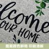 Floral Linen Floor Mat Printed Courtyard Entrance Door Mat Anti Slip Bathroom Floor Mat Carpet