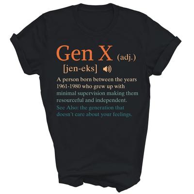 Lustiges Gen X Generation X Definition Sarkasmus Unisex Shirt Geschenk