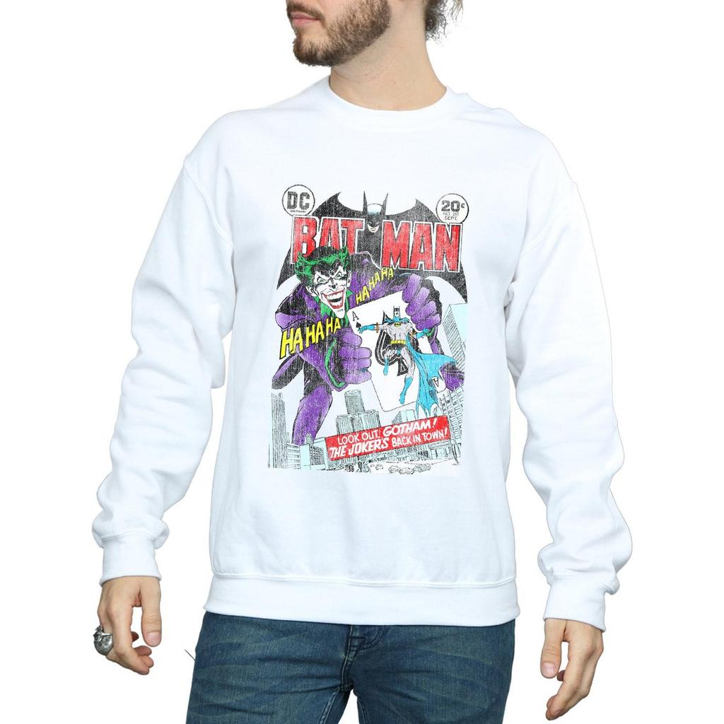 DC Comics Mens Batman Joker Playing Card Cover Sweatshirt